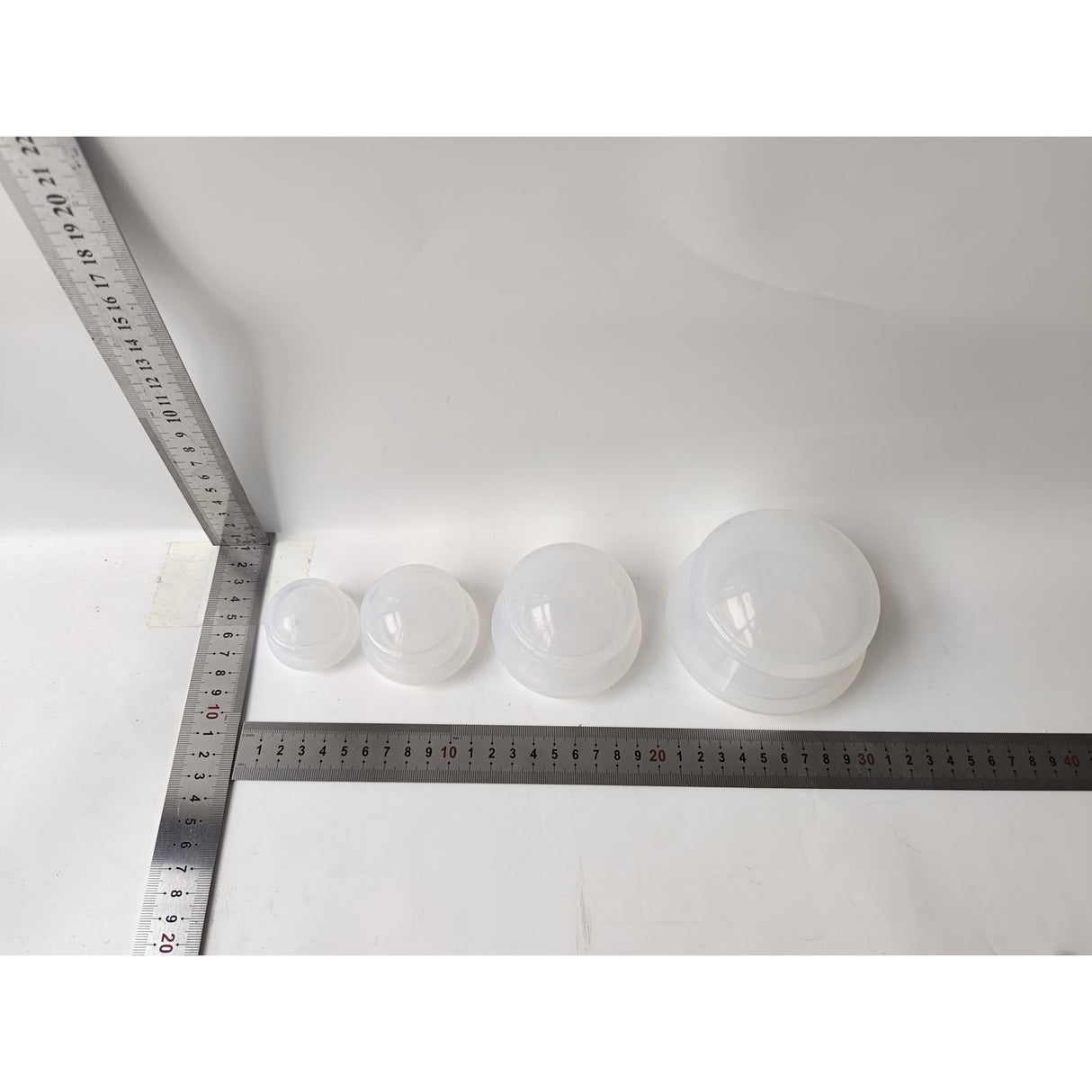 Set 4 Ventuze De Cupping, Pentru Masaj Anticeluluitic, Din Silicon, Alb - vivimall.ro