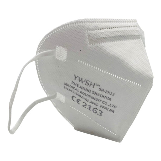 Set 40 bucati Masca de protectie faciala, Flippy®️, de unica folosinta, FFP2 CE 2163, 5 straturi, nesterila, ambalaj individual, Alb - vivimall.ro