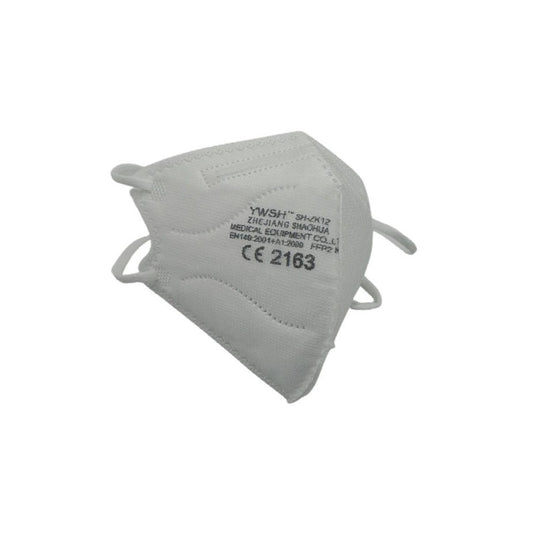 Set 40 bucati Masca de protectie faciala pentru copii, Flippy®️, de unica folosinta, FFP2 CE 2163, 5 straturi, nesterila, ambalaj individual, Copii, Alb - vivimall.ro
