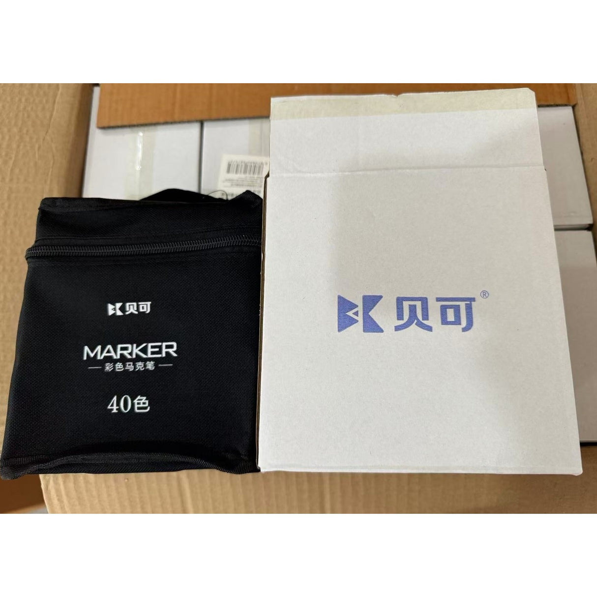 Set 40 Markere, Flippy, pe Baza de Ulei, Dublu Capat, Subtire 1mm si Gros 6 mm, Geanta Depozitare, 15 cm, Multicolor - vivimall.ro