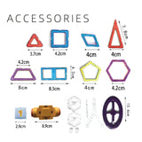 Set 40 Piese Magnetice de Constructie, Vivimall, Piese Mici, Magnetic Blocks, Forme Geometrice, 3 Ani, ABS, Magnet, 20.5 x 14.5 x 12 cm, Multicolor - vivimall.ro