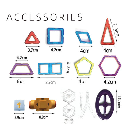 Set 40 Piese Magnetice de Constructie, Vivimall, Piese Mici, Magnetic Blocks, Forme Geometrice, 3 Ani, ABS, Magnet, 20.5 x 14.5 x 12 cm, Multicolor - vivimall.ro