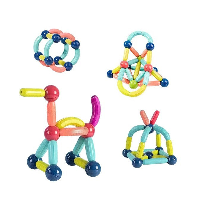 Set 42 De Piese Magnetice De Constructie, Puzzle, Forme, 3 Ani, Abs, Magnet