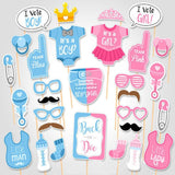 Set 30 De Accesorii Pentru Petrecere, Props Pentru Coltul De Poze, Gender Reveal, Tematica Baby Shower, -Roz - vivimall.ro