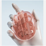 Set 4in1 de Ingrijire Unghii pentru Bebelusi, Vivimall, Cutie de Depozitare Dinozaur Transparent, 0-6 Ani, 11.5 x 9 x 3 cm, Roz