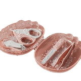 Set 4in1 de Ingrijire Unghii pentru Bebelusi, Vivimall, Cutie de Depozitare Dinozaur Transparent, 0-6 Ani, 11.5 x 9 x 3 cm, Roz