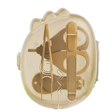 Set 4in1 de Ingrijire Unghii pentru Bebelusi, Vivimall, Cutie de Depozitare Dinozaur Transparent, 0-6 Ani, 11.5 x 9 x 3 cm, Bej