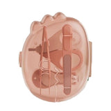 Set 4in1 de Ingrijire Unghii pentru Bebelusi, Vivimall, Cutie de Depozitare Dinozaur Transparent, 0-6 Ani, 11.5 x 9 x 3 cm, Roz