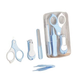 Set 4in1 de Ingrijire Unghii pentru Bebelusi, Vivimall, Cutie de Depozitare Transparenta, 0-6 Ani, 13.6x8x2 cm, Albastru Deschis