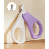 Set 4in1 de Ingrijire Unghii pentru Bebelusi, Flippy, Cutie de Depozitare Transparenta, 0-6 Ani, 13.6x8x2 cm, Mov