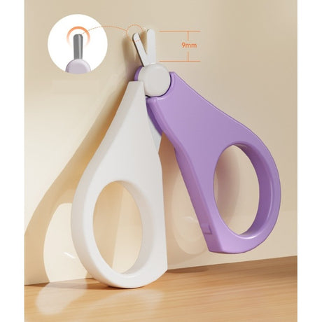 Set 4in1 de Ingrijire Unghii pentru Bebelusi, Vivimall, Cutie de Depozitare Transparenta, 0-6 Ani, 13.6x8x2 cm, Mov