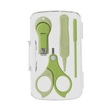 Set 4in1 de Ingrijire Unghii pentru Bebelusi, Vivimall, Cutie de Depozitare Transparenta, 0-6 Ani, 13.6x8x2 cm, Verde