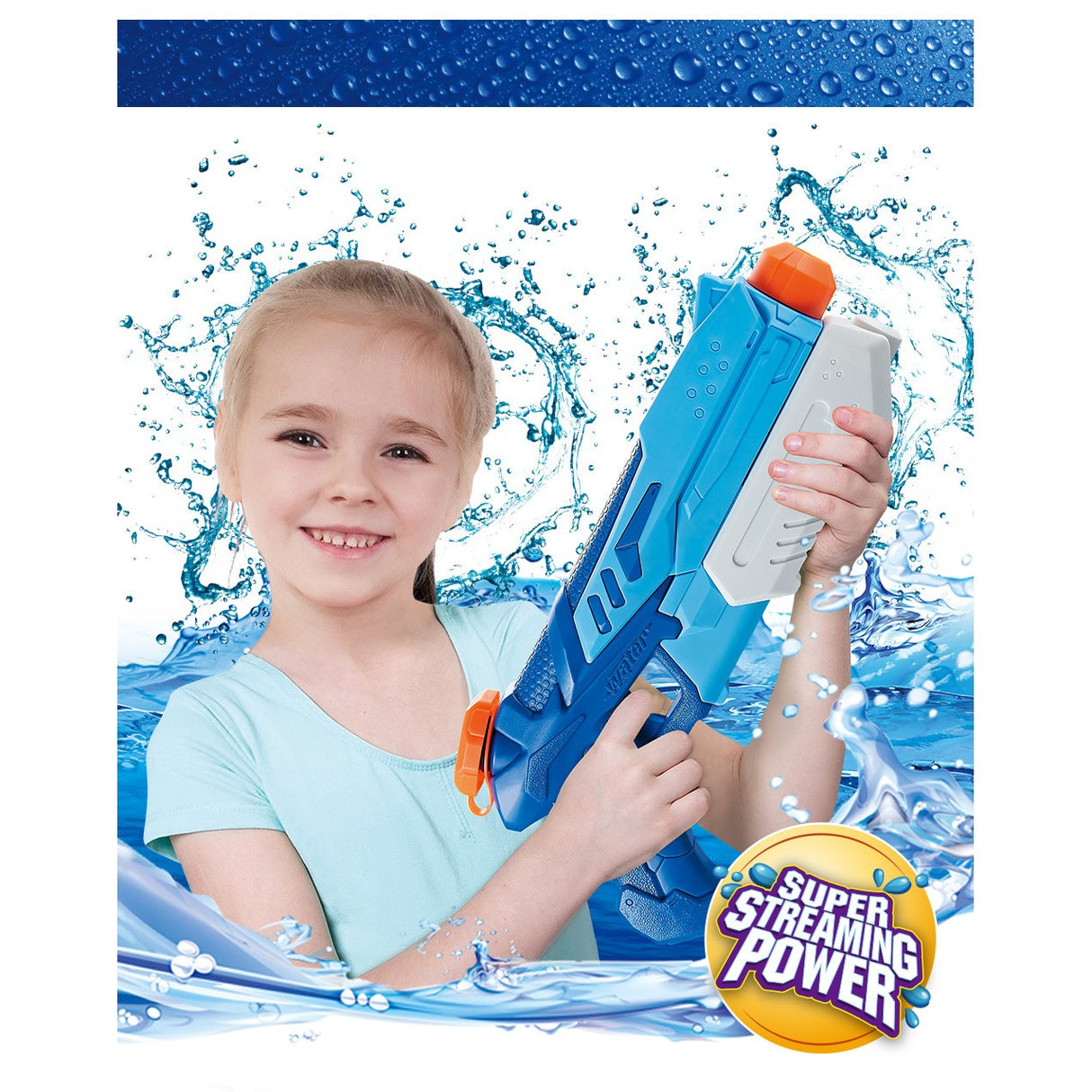 Set 4X Pistol Cu Apa Pentru Copii, 6Ani+, Albastru+Roz, 300 Ml - vivimall.ro