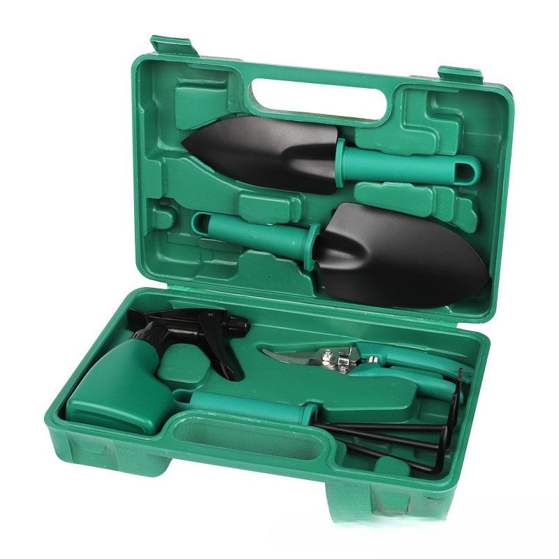 Set 5 Accesorii Pentru Gradinarit Geanta Depozitare Inclusa, Otel Inoxidabil, Verde - vivimall.ro