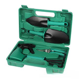 Set 5 Accesorii Pentru Gradinarit Geanta Depozitare Inclusa, Otel Inoxidabil, Verde - vivimall.ro
