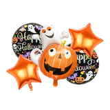 Set 5 Baloane Dovleac Cu Fantoma | HalloweenVibes