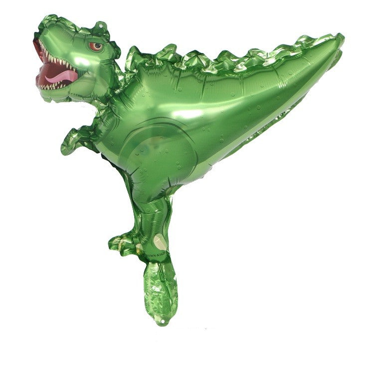 Set 5 Baloane Folie Metalizata, Flippy, Figurine Dinozauri, 30 cm, Ambalaj Individual, Pai inclus, Umflare cu Aer sau Heliu, Multicolor