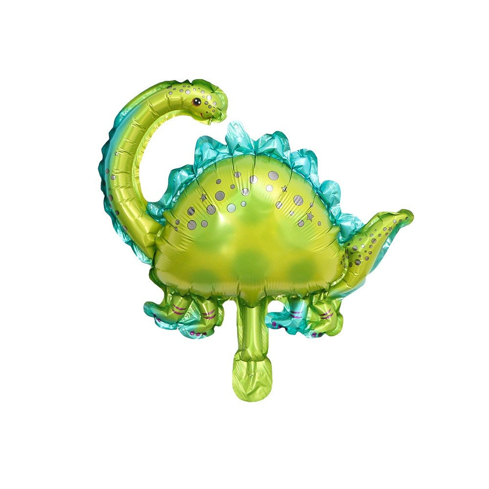 Set 5 Baloane Folie Metalizata, Flippy, Figurine Dinozauri, 30 cm, Ambalaj Individual, Pai inclus, Umflare cu Aer sau Heliu, Multicolor
