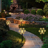 Set 5 Lampi solare LED de exterior Tip Fulg pentru gradina Vivimall, 35.5 cm, Alb Cald - vivimall.ro