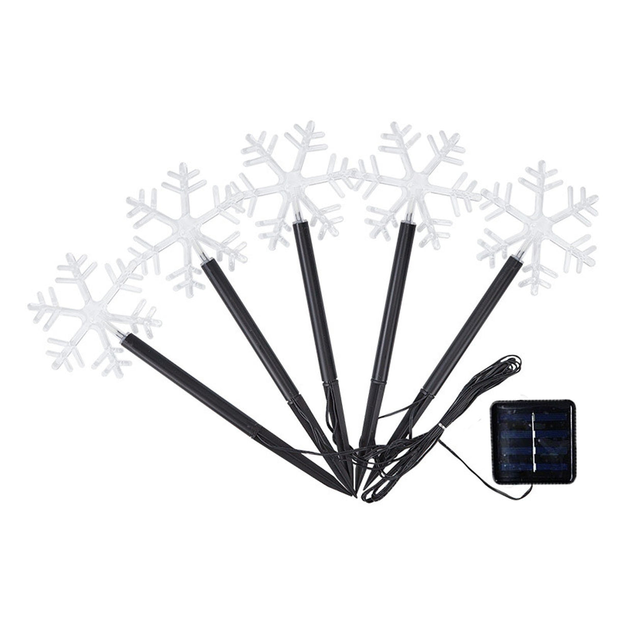 Set 5 Lampi Solare Led De Exterior Tip Fulg Pentru Gradina 35.5 Cm