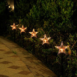 Set 5 Lampi Solare Led De Exterior Tip Stea Pentru Gradina 35.5 Cm