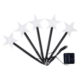 Set 5 Lampi Solare Led De Exterior Tip Stea Pentru Gradina 35.5 Cm
