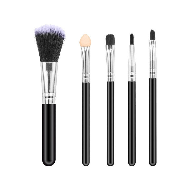 Set 5 Pensule De Machiaj, De Voiaj, Pentru Fard Si Pudra, Din Par Sintetic - vivimall.ro