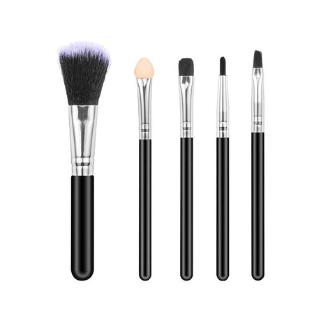 Set 5 Pensule De Machiaj, De Voiaj, Pentru Fard Si Pudra, Din Par Sintetic - vivimall.ro