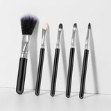 Set 5 Pensule De Machiaj, De Voiaj, Pentru Fard Si Pudra, Din Par Sintetic - vivimall.ro