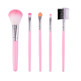 Set 5 Pensule De Machiaj, De Voiaj, Pentru Fard Si Pudra, Din Par Sintetic - vivimall.ro