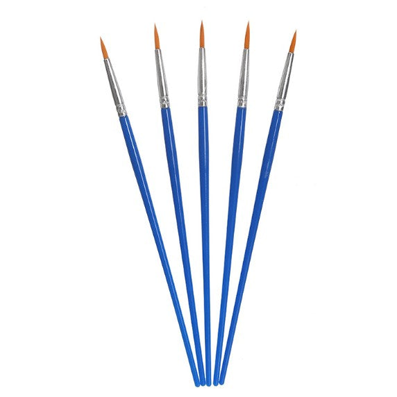 Set 5 Pensule Multifunctionale, Vivimall, pentru Pictura pe Fata, Varf Ascutit, 17.5 cm, Albastru - vivimall.ro