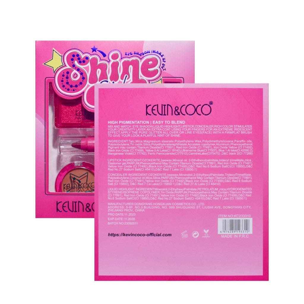 Set 5 Produse De Machiaj, Kevin & Coco, Shine Girl, 18 X 15.8 X 3.5 Cm - vivimall.ro