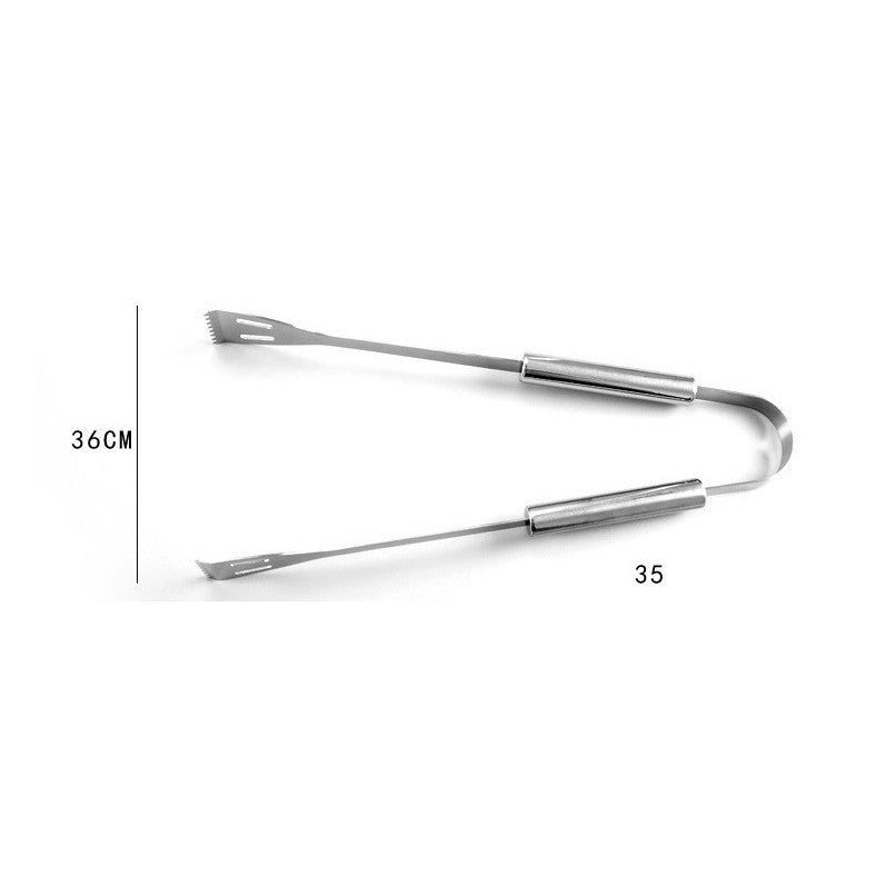 Set 5 Ustensile Pentru Gratar, Din Otel Inoxidabil, Geanta Oxford, Argintiu - vivimall.ro