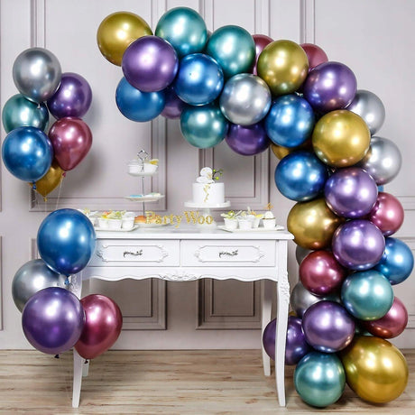 Set 50 Baloane Din Latex Chrome, 23 Cm, 2.2 G - vivimall.ro
