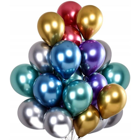 Set 50 Baloane Din Latex Chrome, 23 Cm, 2.2 G - vivimall.ro
