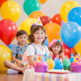 Set 50 Baloane Din Latex, Multicolor, 7X Albastru, 7X Verde, 7X Galben, 7X Mov, 7X , 7X Roz, 8X Rosu, 23 Cm, 1.4 G - vivimall.ro
