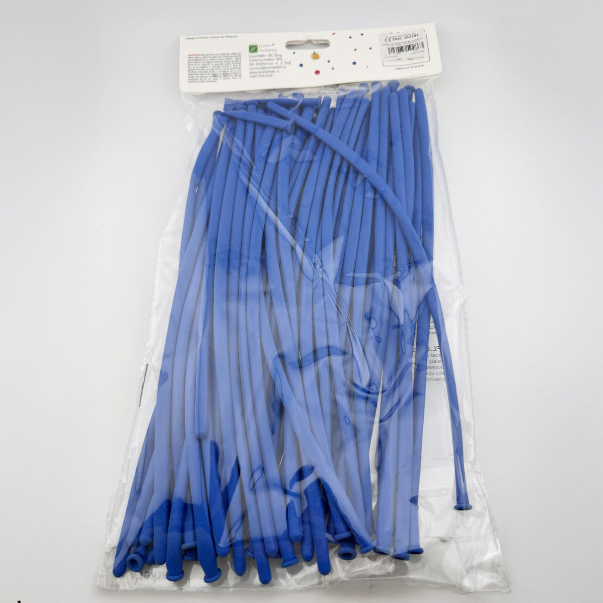 Baloane de Modelaj, Flippy, Set 50 bucati, Model Standard, din Latex, 30 x 1.5 cm, 1.8 g per unitate, pana la 150 cm, Albastru - vivimall.ro