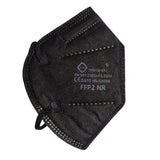 Set 50 bucati Masca de protectie faciala, Flippy, de unica folosinta pentru adulti, FFP2, KN95 CE 0370, 5 straturi, nesterila, ambalaj individual, Negru - vivimall.ro