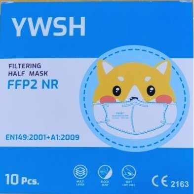 Set 50 bucati Masca de protectie faciala pentru copii, Flippy®️, de unica folosinta, FFP2 CE 2163, 5 straturi, nesterila, ambalaj individual, Copii, Alb - vivimall.ro