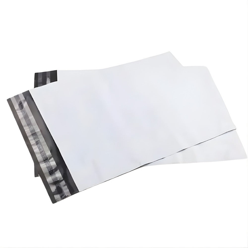 Set 500 Pungi Curierat, 350x400x40mm, Grosime 50 Microni, Banda Adeziva pentru Sigilare, Alb la Exterior, Negru la Interior - vivimall.ro