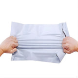 Set 500 Pungi Curierat, 350x400x40mm, Grosime 50 Microni, Banda Adeziva pentru Sigilare, Alb la Exterior, Negru la Interior - vivimall.ro