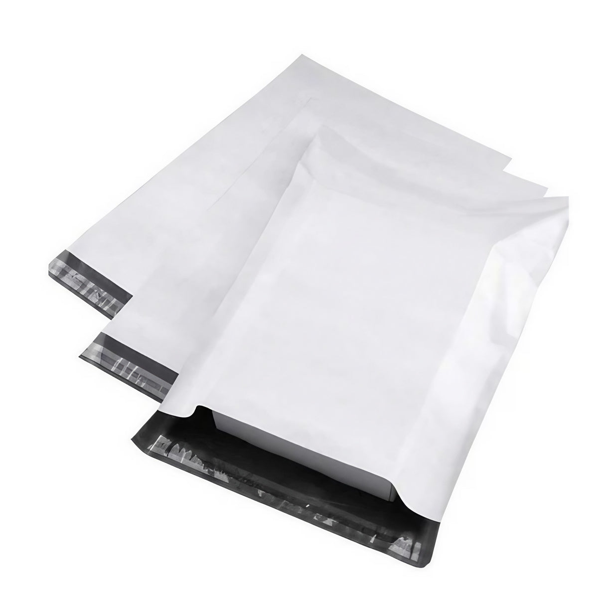 Set 500 Pungi Curierat, 350x400x40mm, Grosime 50 Microni, Banda Adeziva pentru Sigilare, Alb la Exterior, Negru la Interior - vivimall.ro