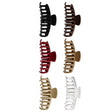 Set 6 cleme de păr din silicon moale tip clește, multicolor, vedere frontală, dimensiuni 10,9 x 4,5 x 4,6 cm