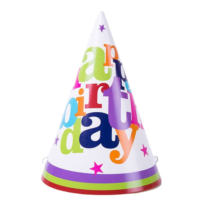 Set 6 Coifuri Happy Birthday, Vivimall, pentru Petrecere, Tematica Aniversare, 19x15 cm, Multicolor - vivimall.ro