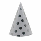 Set 6 Coifuri Metalizate, Pentru Petrecere, Tematica Aniversare, Model Buline, 20 Cm,