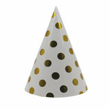 Set 6 Coifuri Metalizate, Pentru Petrecere, Tematica Aniversare, Model Buline, 20 Cm,