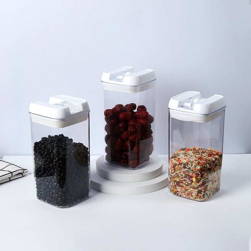 Set 6 Recipiente Din Plastic, Pentru Alimente/Obiecte, Inchidere Ermetica, 2 X 0.5L, 2 X 0.8L, 2 X 1.2L, Capac Alb, Transparent - vivimall.ro