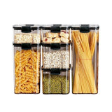 Set 6 Recipiente Din Plastic, Pentru Alimente/Obiecte, Inchidere Ermetica, 2 X 460 Ml, 2 X 700 Ml, 1 X 1300 Ml, 1 X 1800 Ml, Transparent - vivimall.ro