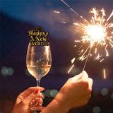 Set 6 Decoratiuni pentru Pahare de Cocktail, Flippy, Tema Anul Nou, din Hartie, Multicolor - vivimall.ro