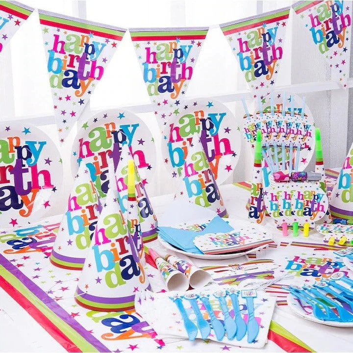 Set 10 Stegulete Tip Banner Happy Birthday | PartyJoy - vivimall.ro